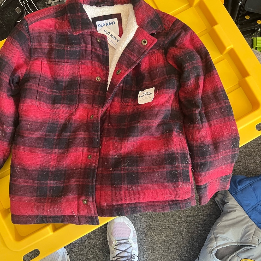 Old Navy Kids' Plaid Button-Down Shirt - Red and Black